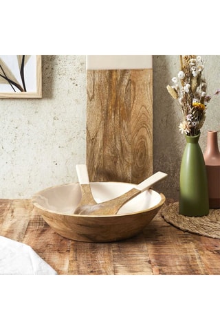 Ensaladera de madera de mango - 33 cm