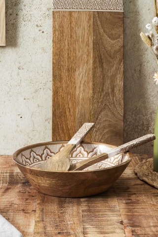 Ensaladera de madera de mango Dune - 28 cm
