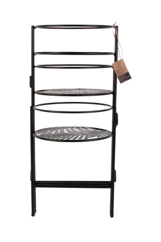 Portaplantas en forma de abanico 3 en 1 - Negro - 66,5 x 21 x 50 cm