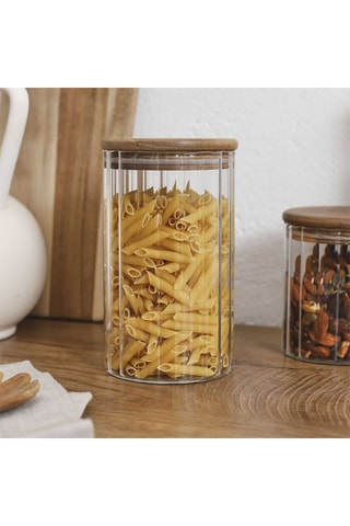 Fiambrera de cristal y madera de acacia - 70 cl