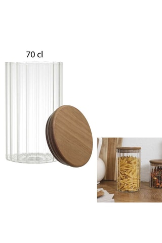 Fiambrera de cristal y madera de acacia - 70 cl
