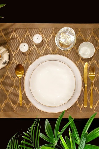 6 platos hondos de cerámica y porcelana Liseré doré - 21 cm