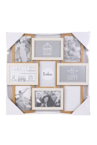 Soporte para 9 fotos - 10 x 15 cm - Marrón claro y blanco