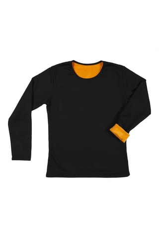 Camiseta térmica - Negro y naranja