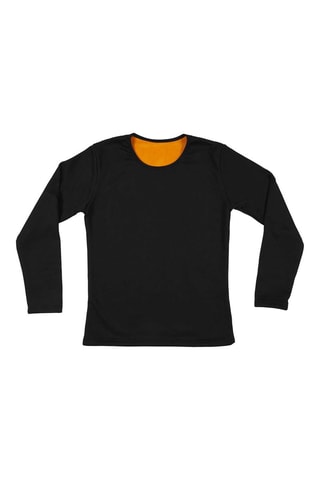 Camiseta térmica - Negro y naranja