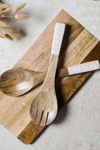 Cubiertos para ensalada de madera Nerina