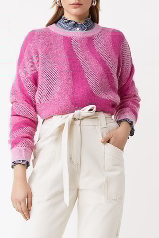 Camisola em lã mérino e lã mohair - Fúcsia