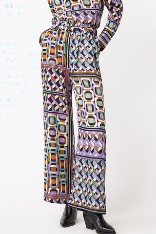 Calças de cintura alta - Malva