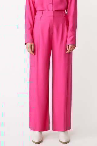 Calças de cintura alta - Fúcsia