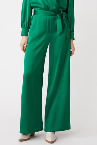 Calças de cintura alta - Verde