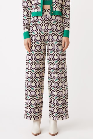 Calças de cintura alta - Creme