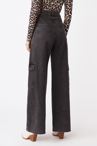 Calças de ganga de cintura alta - Cinzento-escuro