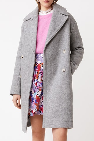 Sobretudo de lã - Cinzento mesclado