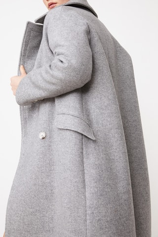 Sobretudo de lã - Cinzento mesclado