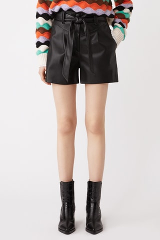 Calções de cintura subida - Preto