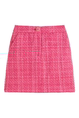 Saia direita em tweed - Rosa
