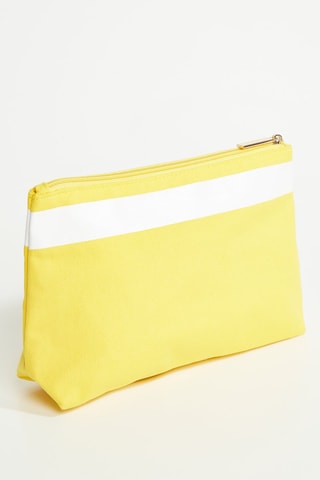 Neceser de algodón reciclado - Amarillo y blanco