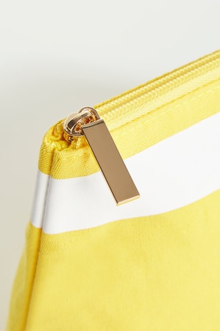 Neceser de algodón reciclado - Amarillo y blanco