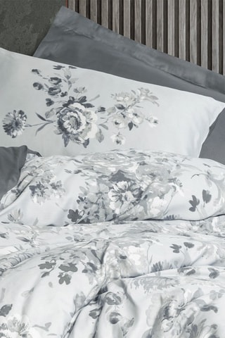 Parure copripiumino in cotone satinato 82 fili/cm² Moale  - Grigio