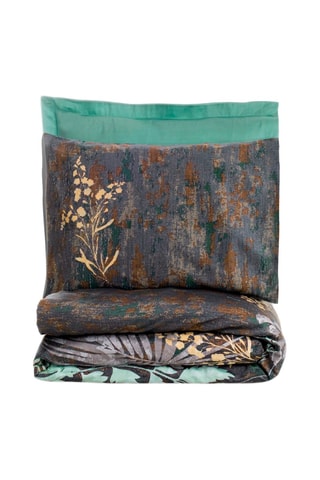 Parure copripiumino in raso di cotone 81 fili/cm² Clorasa - Verde e grigio