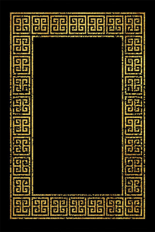 2 tappetini bagno - Nero e dorato - 40 x 60 / 60 x 100 cm