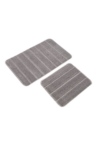 2 tappetini bagno Yeni Cizgili - Grigio - 50 x 80 cm e 40 x 50 cm