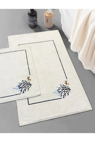 2 tappetini bagno Sea Weed - Ecrù - 60 x 100 cm e 50 x 60 cm