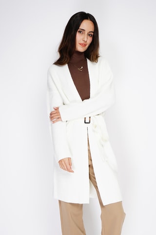 Lang Kasjmier Vest  - Wit