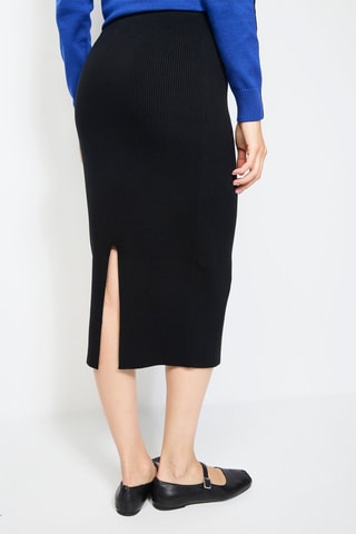 Jupe fourreau taille haute  - Noir