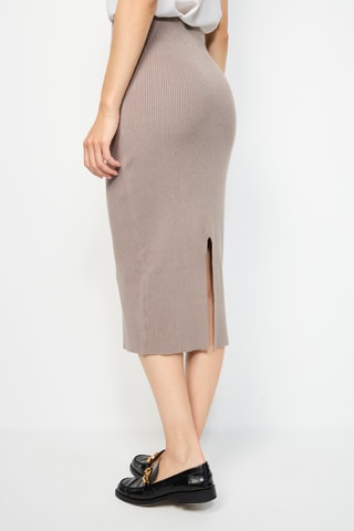 Jupe fourreau taille haute  - Gris