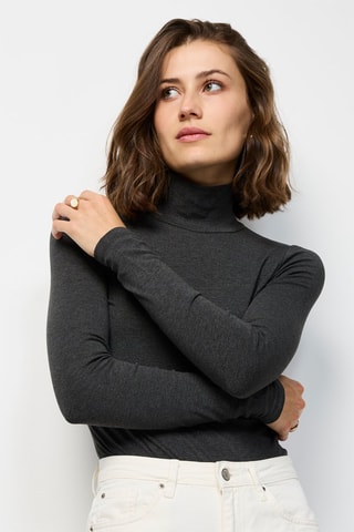 Zijden Bodysuit  - Donkergrijs