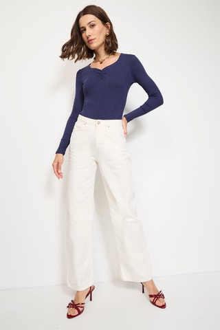 Zijden Bodysuit  - Donkerblauw