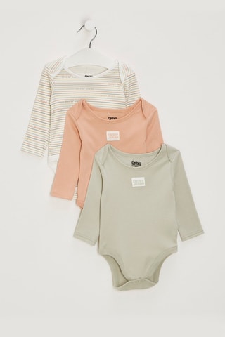 3 Rompertjes - Wit, roze en groen