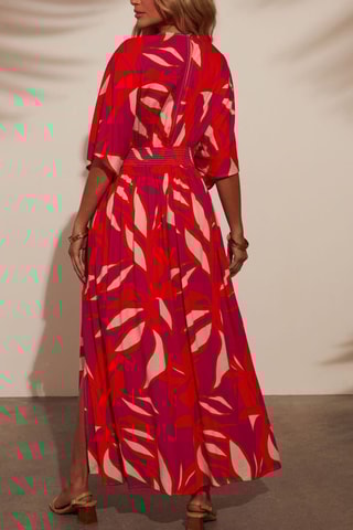 Robe longue - Blanc et rouge