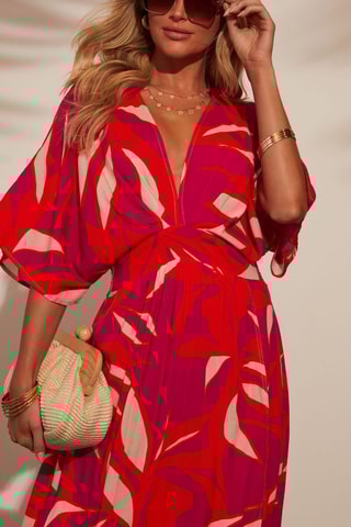 Robe longue - Blanc et rouge