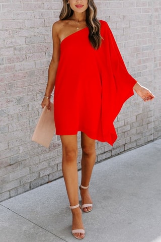 Robe asymétrique - Rouge