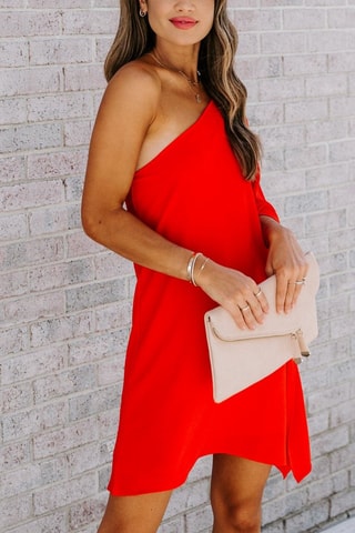 Robe asymétrique - Rouge