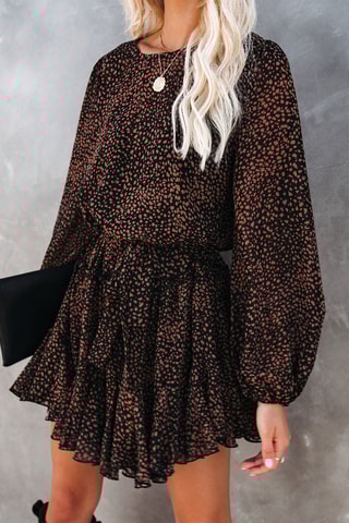 Robe volantée et marron - Marron