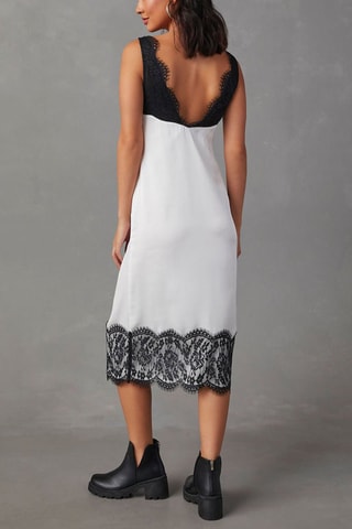 Robe midi - Blanc et noir