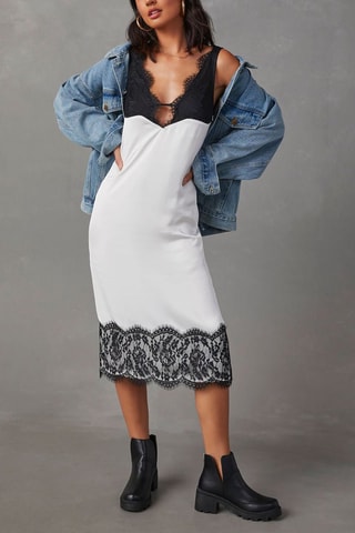 Robe midi - Blanc et noir