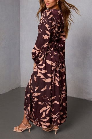 Robe longue - Noir et rose