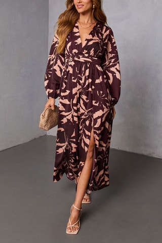 Robe longue - Noir et rose