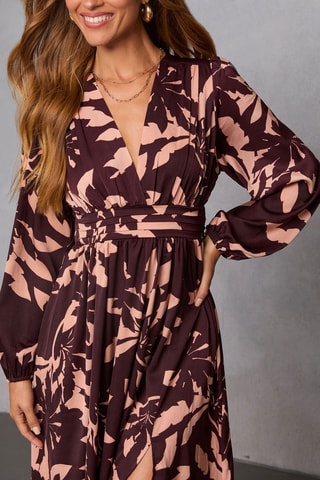 Robe longue - Noir et rose