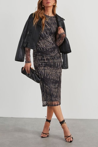 Robe midi drapée - Noir