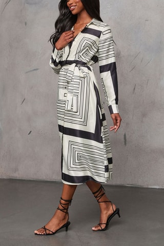 Robe chemise - Blanc et noir