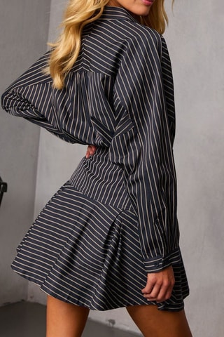 Robe chemise - Beige et bleu