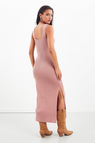 Robe longue en laine - Rose