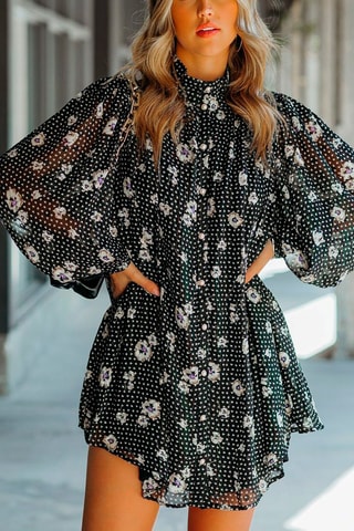 Robe chemise - Blanc et noir