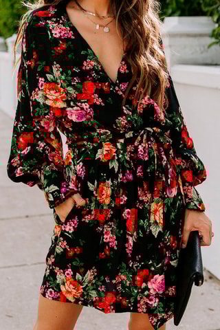 Robe portefeuille - Noir