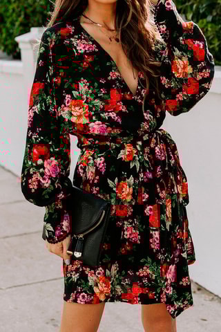 Robe portefeuille - Noir